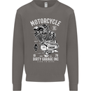Motorcycle Dirty Garage Motorcycle Biker Mens Sweatshirt Jumper Charcoal