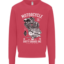 Motorcycle Dirty Garage Motorcycle Biker Mens Sweatshirt Jumper Heliconia