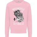Motorcycle Dirty Garage Motorcycle Biker Mens Sweatshirt Jumper Light Pink