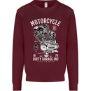 Motorcycle Dirty Garage Motorcycle Biker Mens Sweatshirt Jumper Maroon