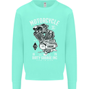 Motorcycle Dirty Garage Motorcycle Biker Mens Sweatshirt Jumper Peppermint