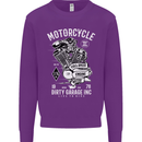 Motorcycle Dirty Garage Motorcycle Biker Mens Sweatshirt Jumper Purple