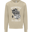 Motorcycle Dirty Garage Motorcycle Biker Mens Sweatshirt Jumper Sand