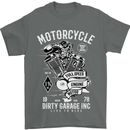 Motorcycle Dirty Garage Motorcycle Biker Mens T-Shirt Cotton Gildan Charcoal