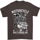 Motorcycle Dirty Garage Motorcycle Biker Mens T-Shirt Cotton Gildan Dark Chocolate