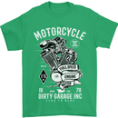 Motorcycle Dirty Garage Motorcycle Biker Mens T-Shirt Cotton Gildan Irish Green