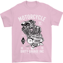 Motorcycle Dirty Garage Motorcycle Biker Mens T-Shirt Cotton Gildan Light Pink