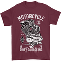 Motorcycle Dirty Garage Motorcycle Biker Mens T-Shirt Cotton Gildan Maroon