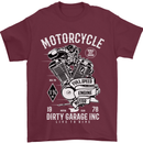 Motorcycle Dirty Garage Motorcycle Biker Mens T-Shirt Cotton Gildan Maroon