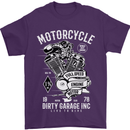 Motorcycle Dirty Garage Motorcycle Biker Mens T-Shirt Cotton Gildan Purple
