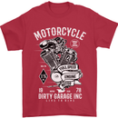 Motorcycle Dirty Garage Motorcycle Biker Mens T-Shirt Cotton Gildan Red
