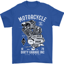 Motorcycle Dirty Garage Motorcycle Biker Mens T-Shirt Cotton Gildan Royal Blue
