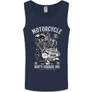 Motorcycle Dirty Garage Motorcycle Biker Mens Vest Tank Top Navy Blue