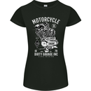 Motorcycle Dirty Garage Motorcycle Biker Womens Petite Cut T-Shirt Black