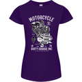 Motorcycle Dirty Garage Motorcycle Biker Womens Petite Cut T-Shirt Purple