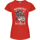 Motorcycle Dirty Garage Motorcycle Biker Womens Petite Cut T-Shirt Red