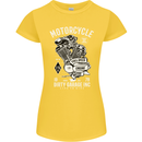 Motorcycle Dirty Garage Motorcycle Biker Womens Petite Cut T-Shirt Yellow