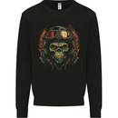 Motorcycle Gorilla Skull Motorbike Biker Kids Sweatshirt Jumper Black