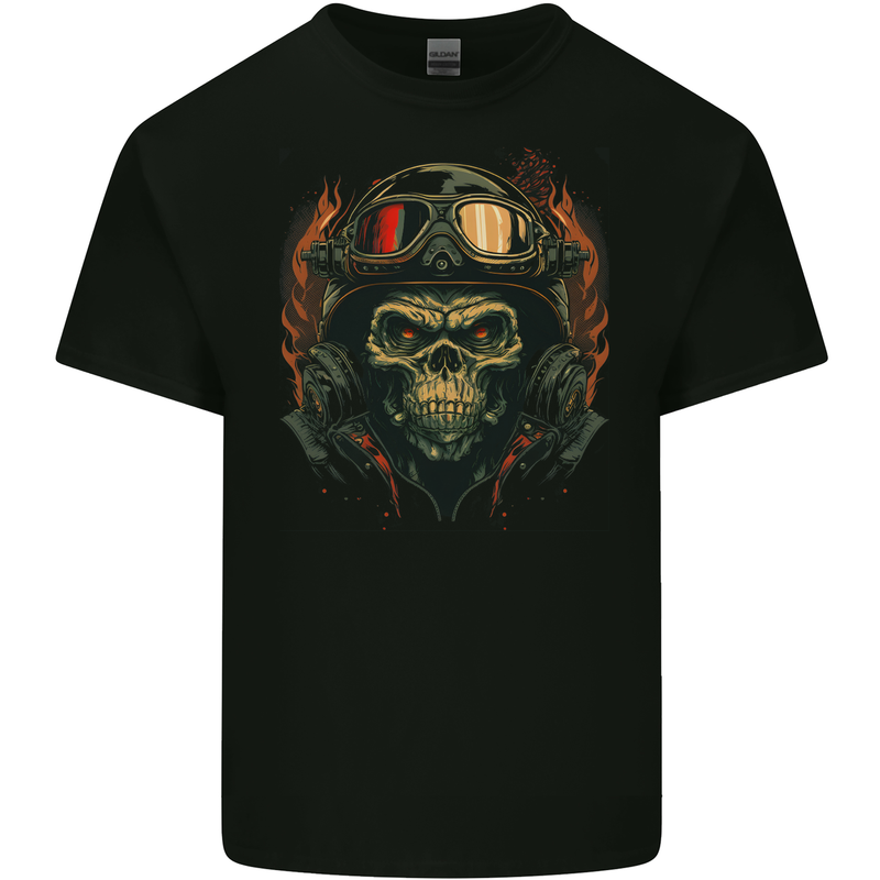 Motorcycle Gorilla Skull Motorbike Biker Mens Cotton T-Shirt Tee Top BLACK