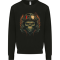 Motorcycle Gorilla Skull Motorbike Biker Mens Sweatshirt Jumper Black
