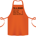 Motorcycle I'm a Biker When My Wife Funny Cotton Apron 100% Organic Orange