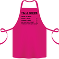 Motorcycle I'm a Biker When My Wife Funny Cotton Apron 100% Organic Pink