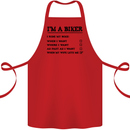 Motorcycle I'm a Biker When My Wife Funny Cotton Apron 100% Organic Red