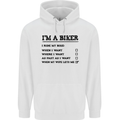 Motorcycle I'm a Biker When My Wife Funny Mens 80% Cotton Hoodie White