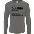Motorcycle I'm a Biker When My Wife Funny Mens Long Sleeve T-Shirt Charcoal