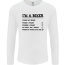 Motorcycle I'm a Biker When My Wife Funny Mens Long Sleeve T-Shirt White