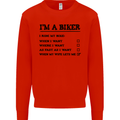 Motorcycle I'm a Biker When My Wife Funny Mens Sweatshirt Jumper Bright Red