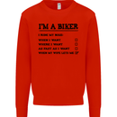 Motorcycle I'm a Biker When My Wife Funny Mens Sweatshirt Jumper Bright Red