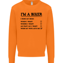 Motorcycle I'm a Biker When My Wife Funny Mens Sweatshirt Jumper Orange