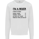Motorcycle I'm a Biker When My Wife Funny Mens Sweatshirt Jumper White