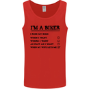 Motorcycle I'm a Biker When My Wife Funny Mens Vest Tank Top Red