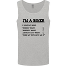 Motorcycle I'm a Biker When My Wife Funny Mens Vest Tank Top Sports Grey