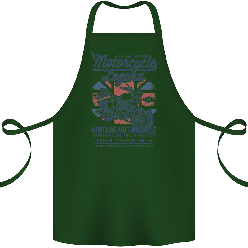 Motorcycle Legend Biker Motorcycle Chopper Cotton Apron 100% Organic Forest Green