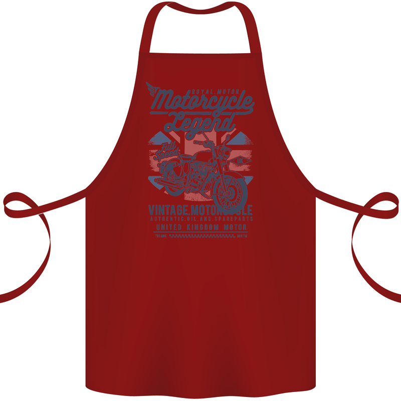 Motorcycle Legend Biker Motorcycle Chopper Cotton Apron 100% Organic Maroon