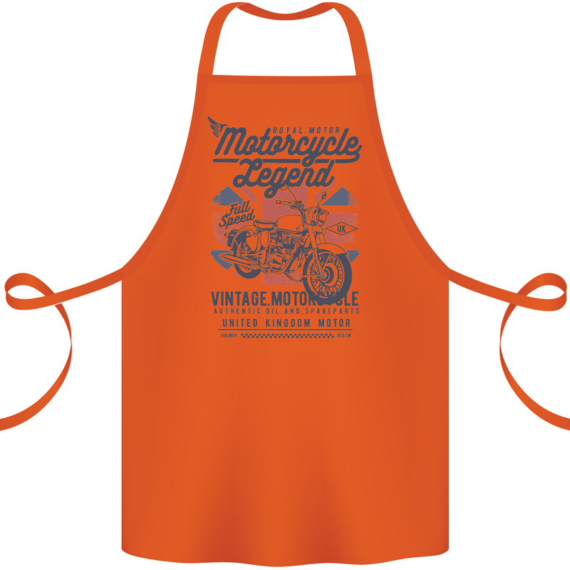 Motorcycle Legend Biker Motorcycle Chopper Cotton Apron 100% Organic Orange