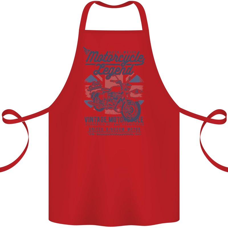 Motorcycle Legend Biker Motorcycle Chopper Cotton Apron 100% Organic Red
