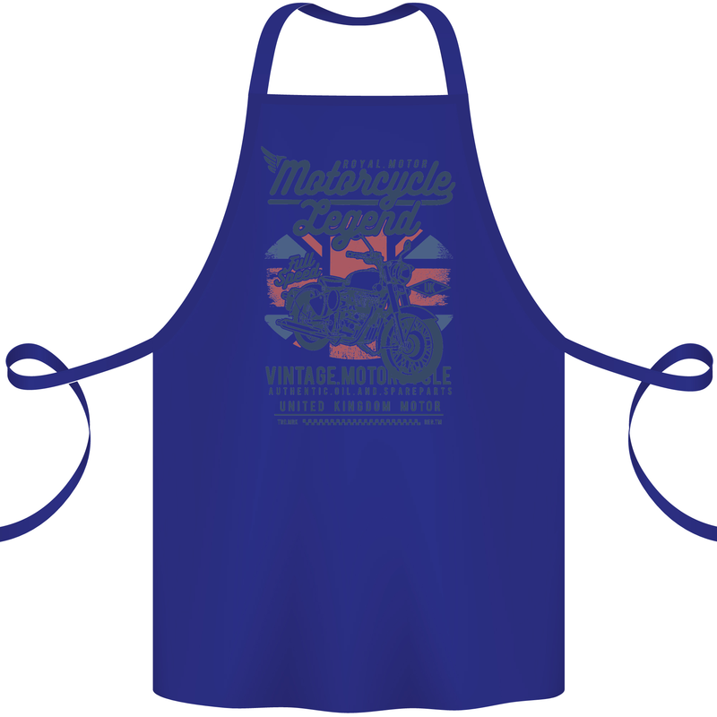Motorcycle Legend Biker Motorcycle Chopper Cotton Apron 100% Organic Royal Blue