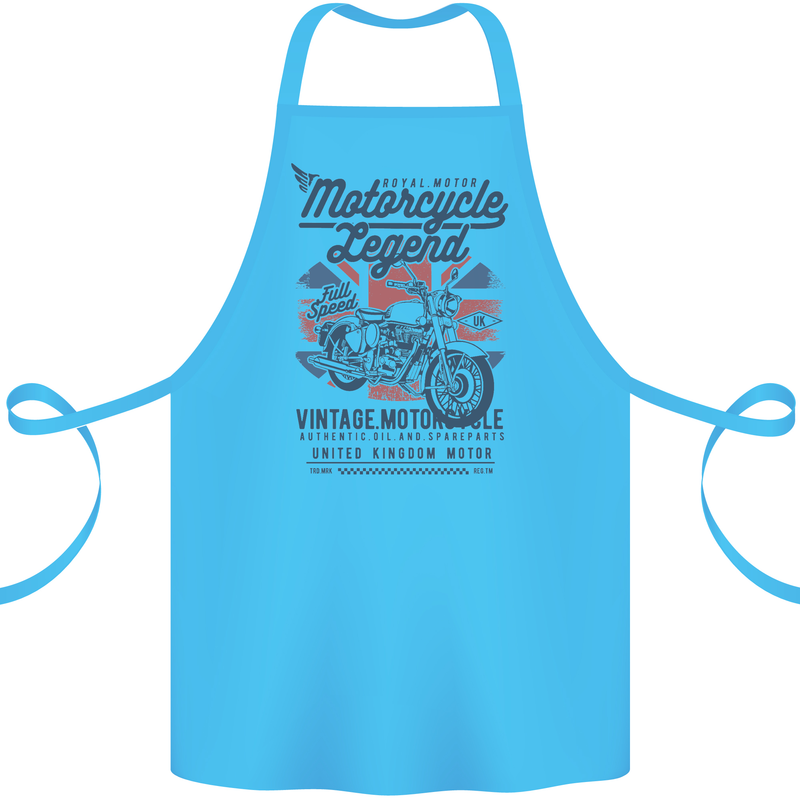 Motorcycle Legend Biker Motorcycle Chopper Cotton Apron 100% Organic Turquoise