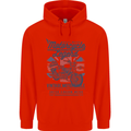 Motorcycle Legend Biker Motorcycle Chopper Mens 80% Cotton Hoodie Bright Red