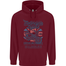 Motorcycle Legend Biker Motorcycle Chopper Mens 80% Cotton Hoodie Maroon