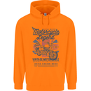 Motorcycle Legend Biker Motorcycle Chopper Mens 80% Cotton Hoodie Orange
