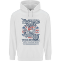 Motorcycle Legend Biker Motorcycle Chopper Mens 80% Cotton Hoodie White