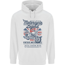 Motorcycle Legend Biker Motorcycle Chopper Mens 80% Cotton Hoodie White