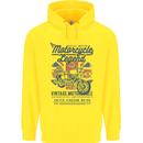 Motorcycle Legend Biker Motorcycle Chopper Mens 80% Cotton Hoodie Yellow