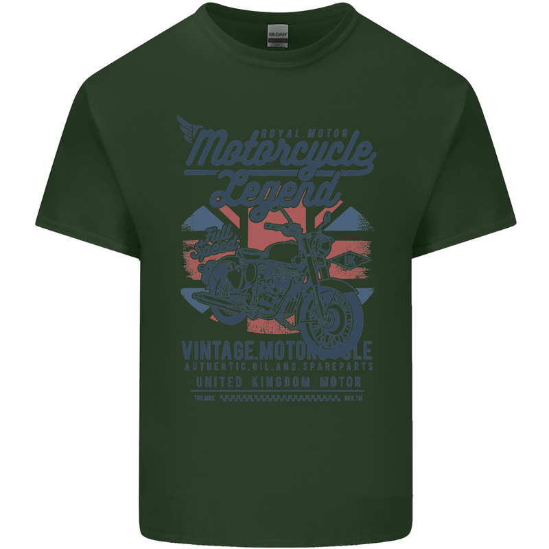 Motorcycle Legend Biker Motorcycle Chopper Mens Cotton T-Shirt Tee Top Forest Green