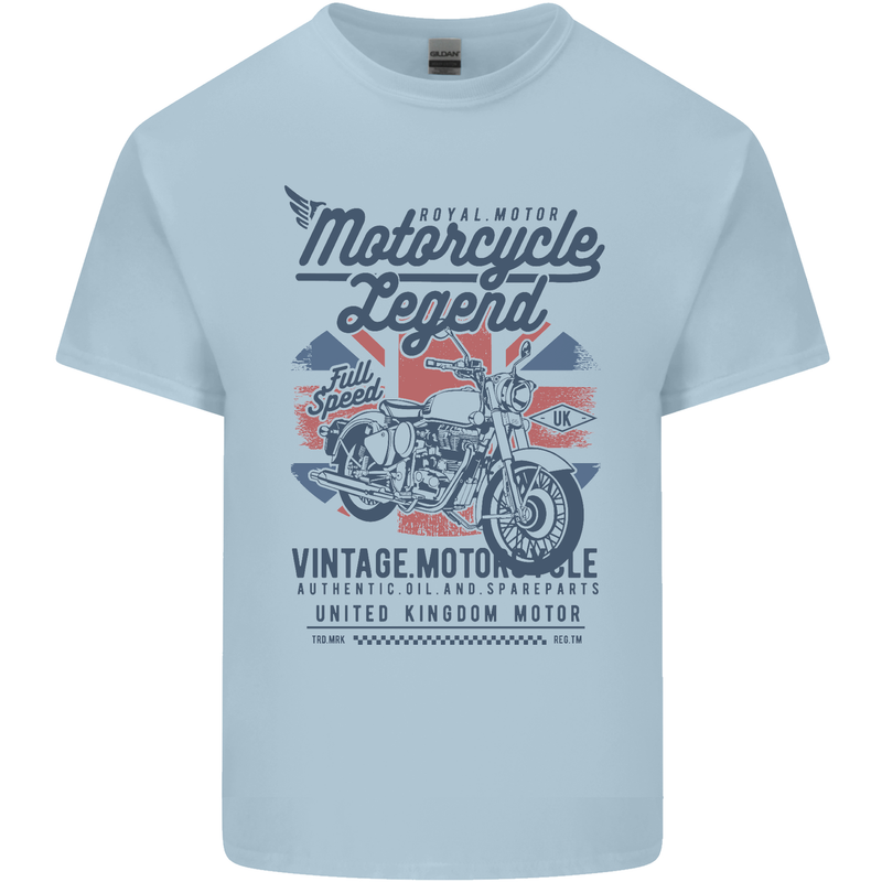 Motorcycle Legend Biker Motorcycle Chopper Mens Cotton T-Shirt Tee Top Light Blue